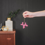 Ornament - Ballonhund-Anhänger - Keramik - Rosa - 6,5x3x6cm