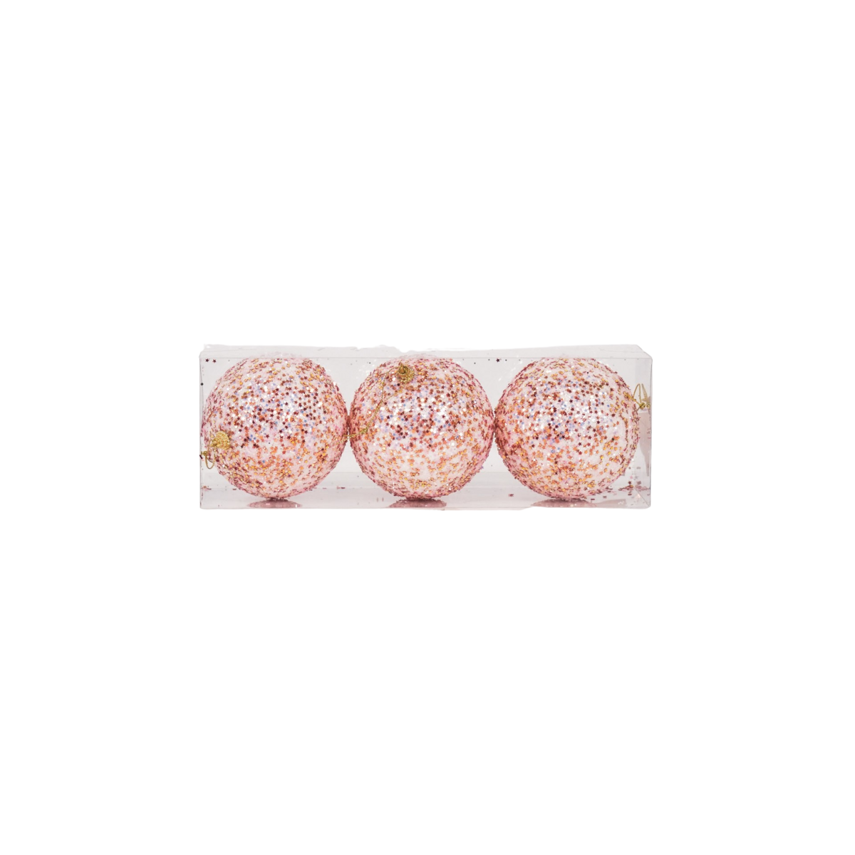 Christmas ornaments - Christmas balls - Foam pink glitter - S3 - 8cm