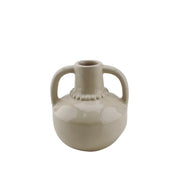 Vase - pearl neck - stoneware sand - 11x10x12cm