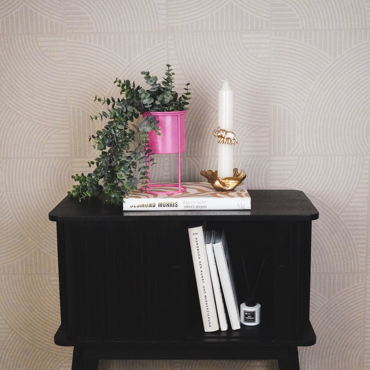 Plantenhouder - Metaal - Roze - 11x11x19cm