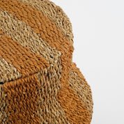 Tacoma Storage Basket with Lid - H47 x Ø50 cm - Jute - Yellow