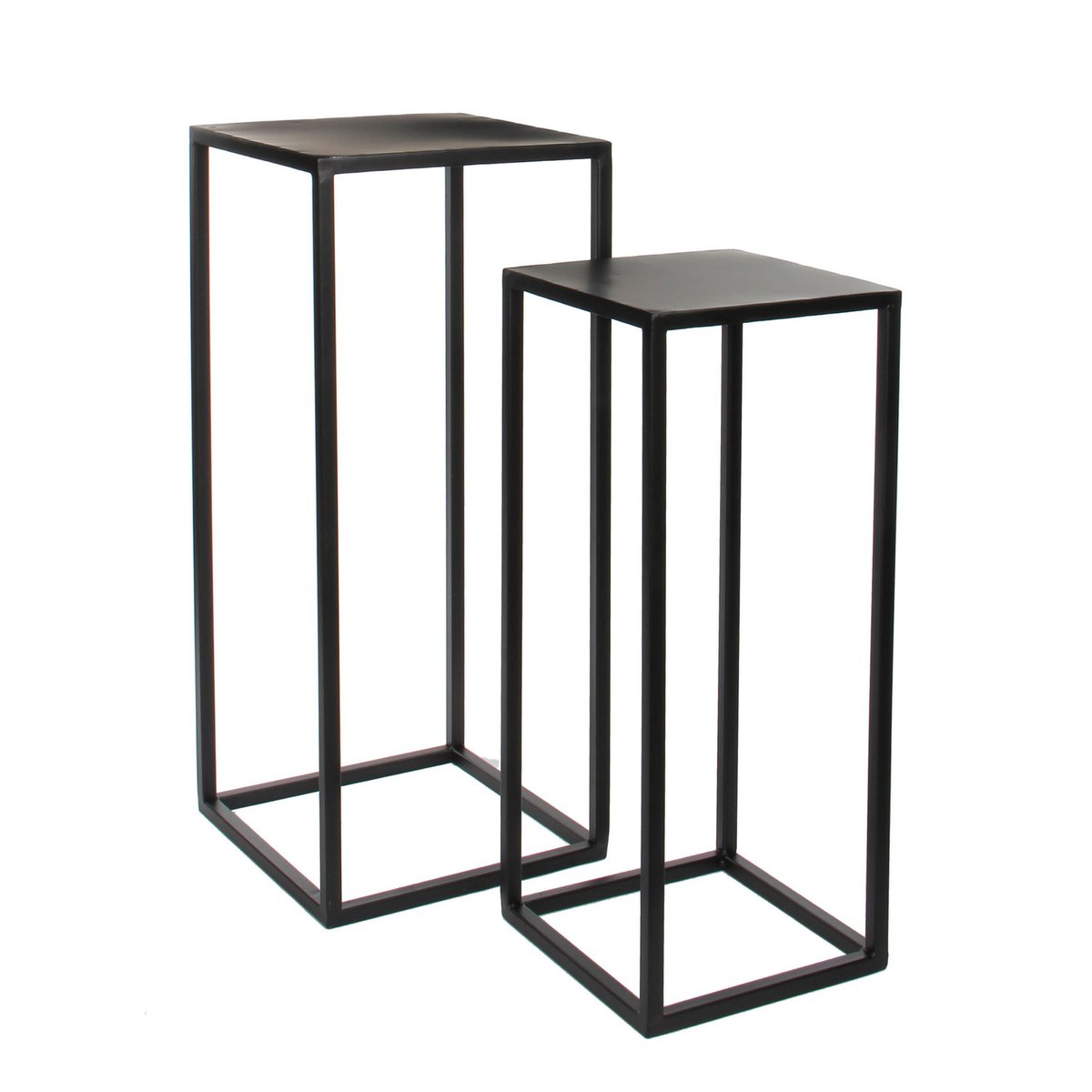 Goa Side table - Set of 2 - L30 x W30 x H70 cm - Metal - Black