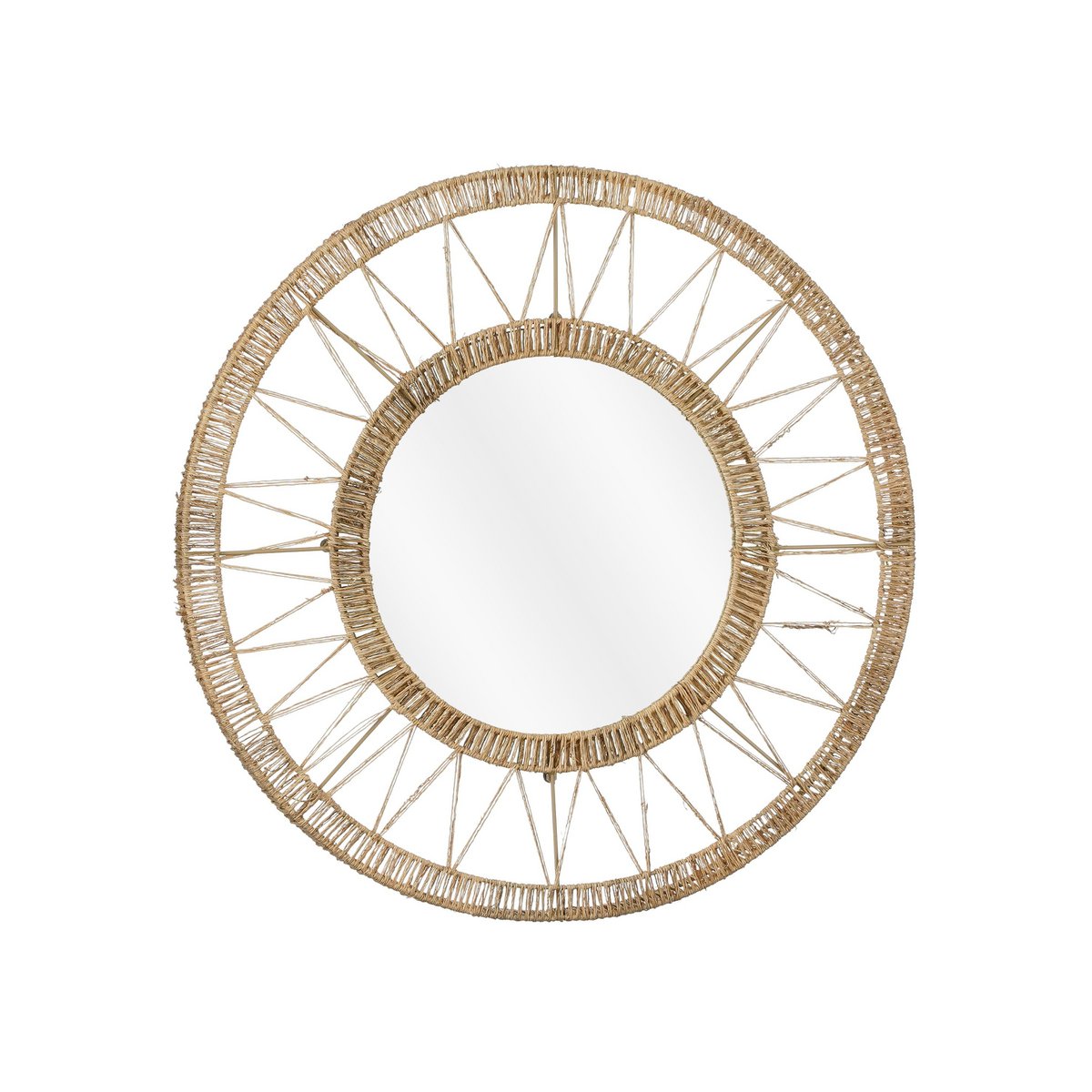 Ludy Wall mirror - H5 x Ø60 cm - Jute - Light brown