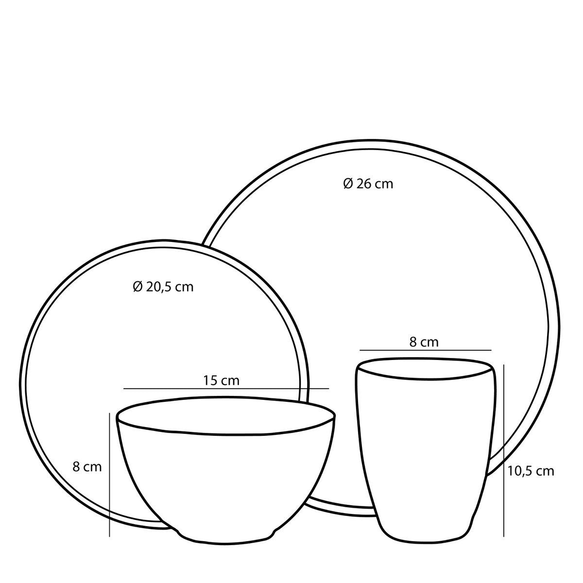 Tabo Crockery Set 4 Persons - Green