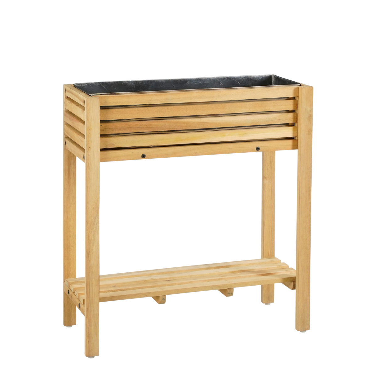 Rechteckiger Pflanzkübel Glenwood für den Außenbereich - L70 x B30 x H75 cm - Akazienholz - Braun