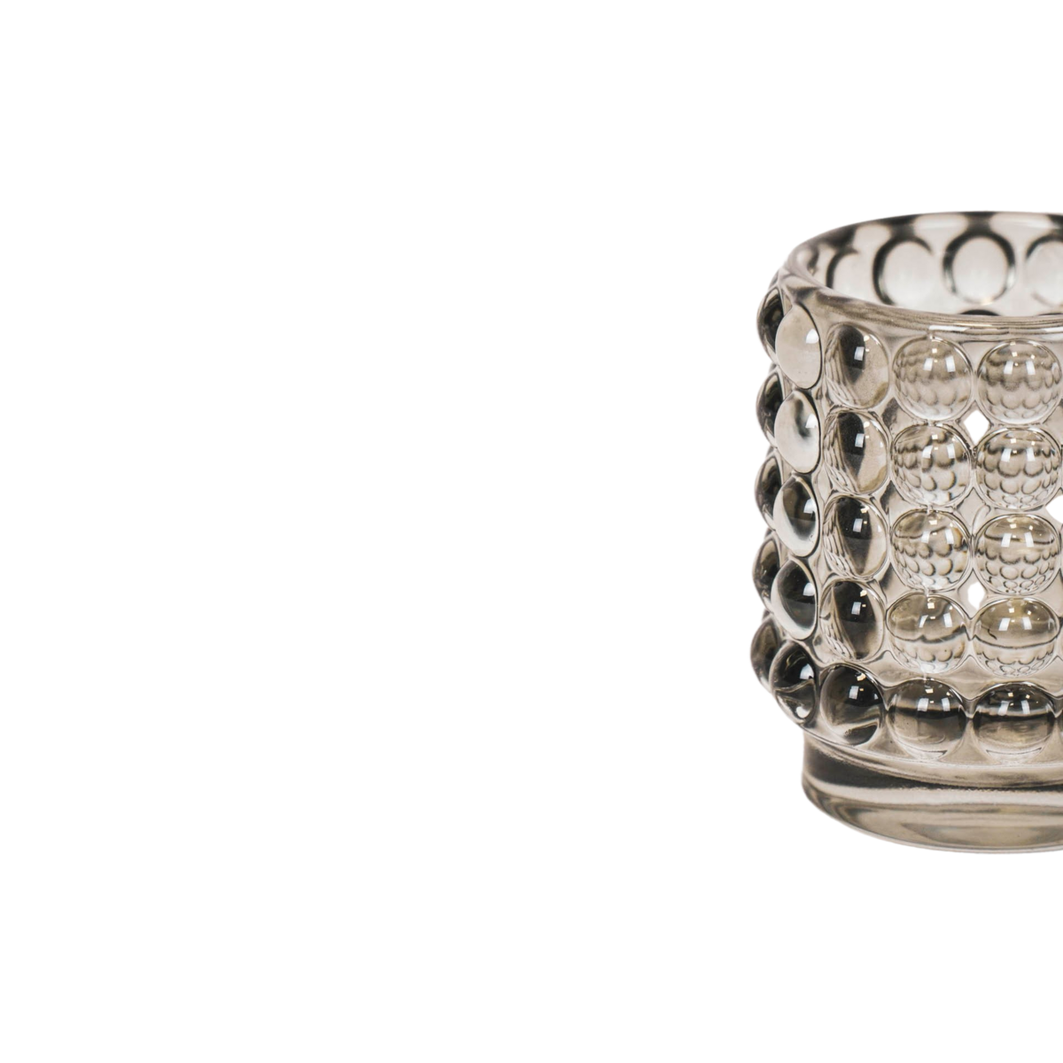 Candle holder/tea light - Glass - Smokey - 7x8cm