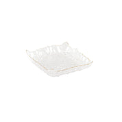 Square Cup with Gold Rim in Glass 15.5x15.5x3.5 cm 