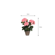 Artificial Hydrangea Plant in Flower Pot Stan - H40 x Ø35 cm - Pink