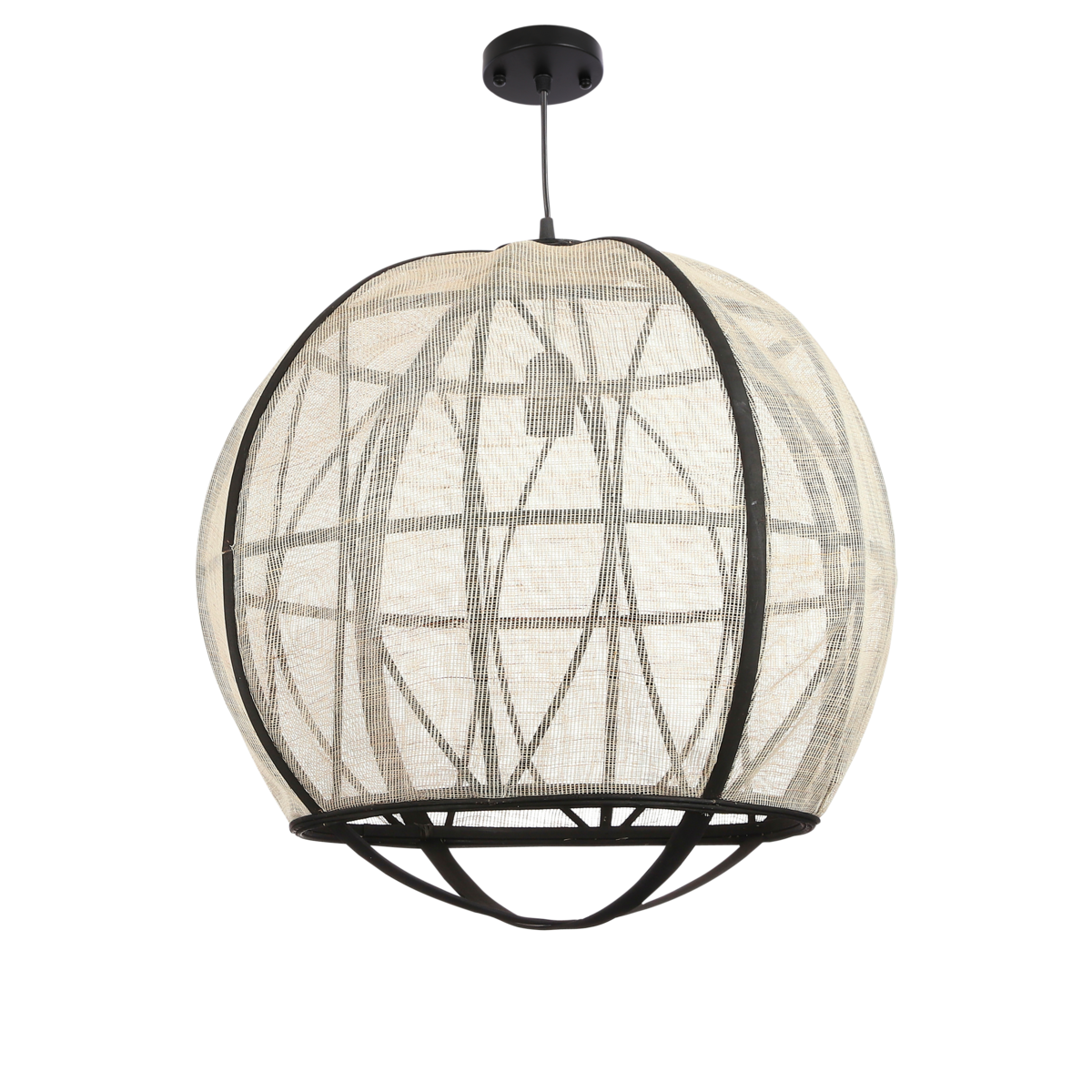 Pella hanging lamp - H50 x Ø51 cm - Linen - Off -White
