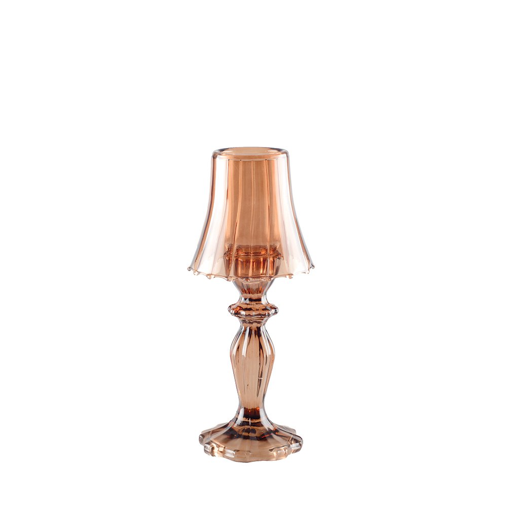 Brown Glass Candlestick 10x10x24.5cm