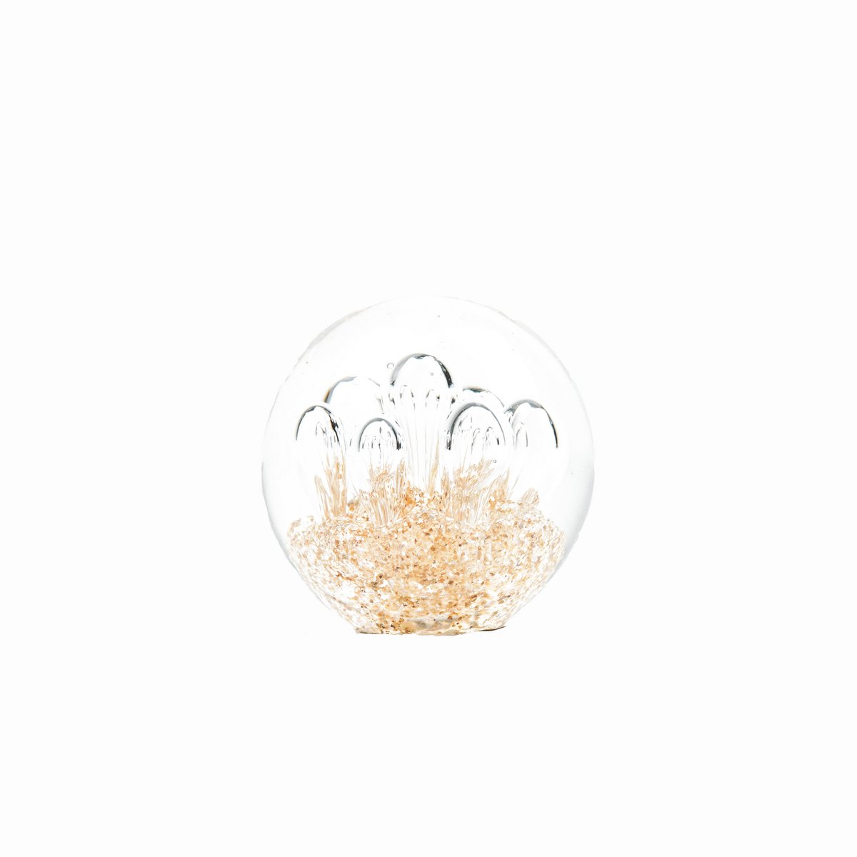 Ornament - Geperste papier - Bubble - Glas - Goud - 8x8cm