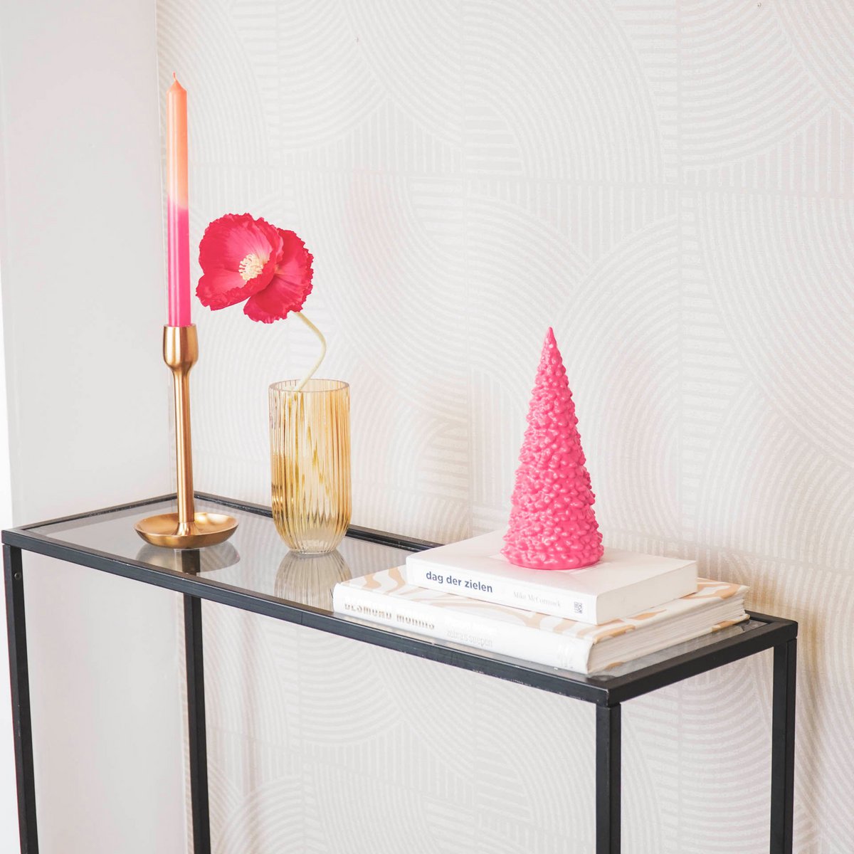 Ornament - Christmas tree - Ceramic - Neon Pink - 9x9x20cm