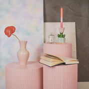 Vase - pearl neck - ceramic - sand - 12x12x24cm