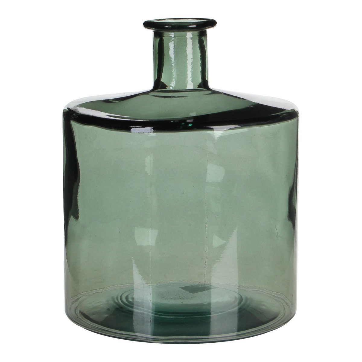 Guan Bottle Vase - H26 x Ø21 cm - Recycled Glass - Green