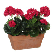 Géranium artificiel en jardinière - L 29 x l 13 x H 40 cm - Rose foncé