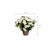 Bégonia artificiel en pot Stan - H 37 x Ø 36 cm - Blanc
