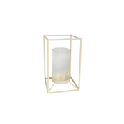 Lantern - Metal/Glass - White - 12.5x12.5x20cm