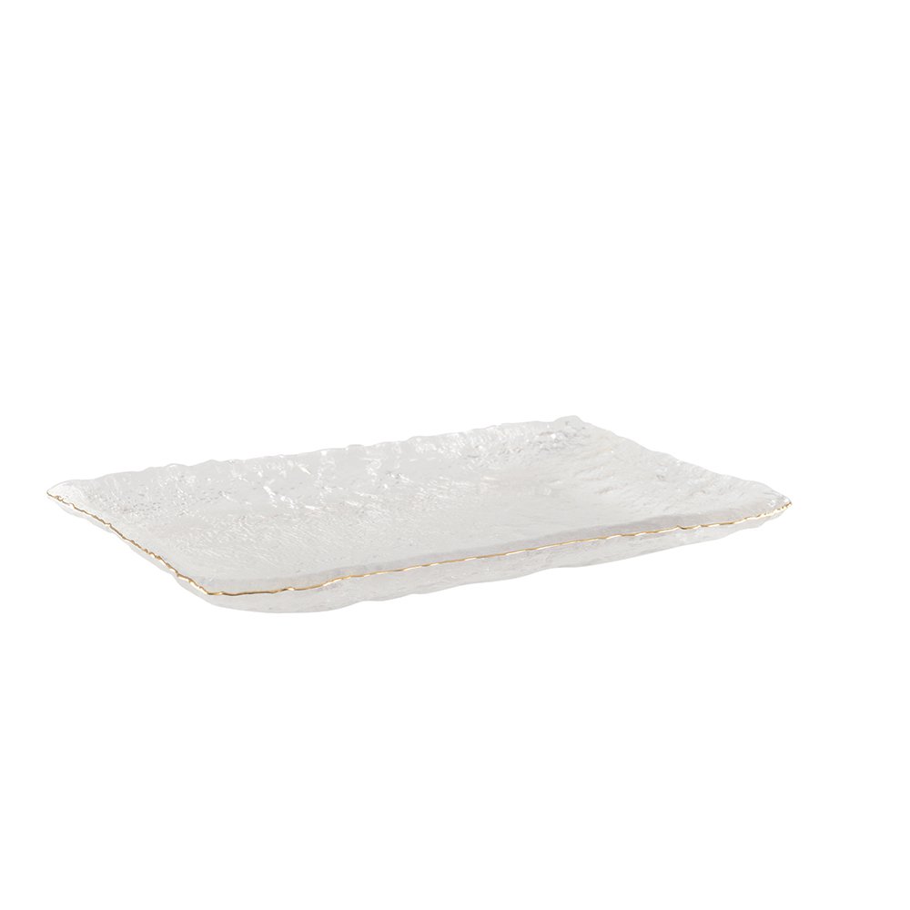 Gold Rim Cake Plate 23x14.5x2.5cm
