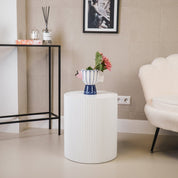 Side table - cylinder - white 