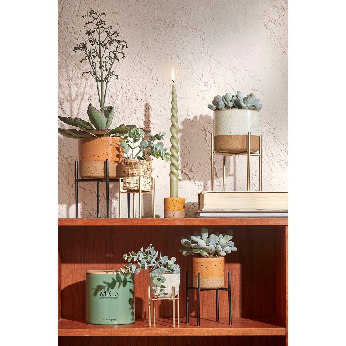 Ascot Plant Stand - L21 x W21 x H35 cm - Metal - Black