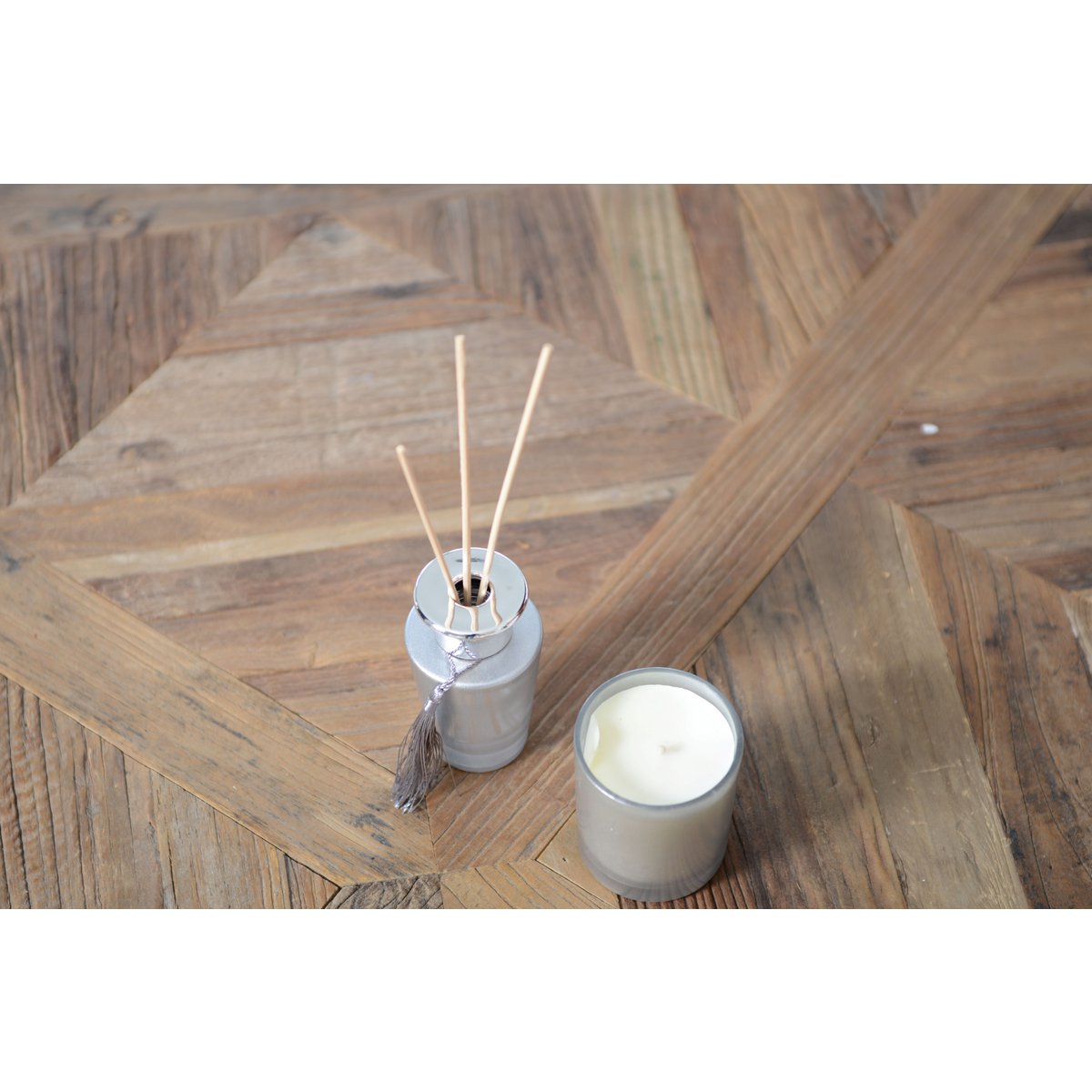 Silver Vanilla-Scented Candle