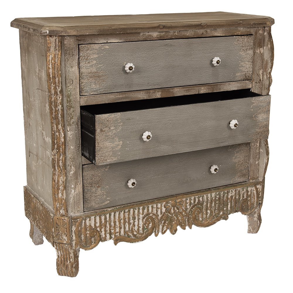 Dressoir Bruin Beige, Hout 92x40x86 cm