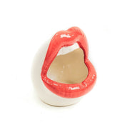 Pot - Lip - Keramiek - Rood/Wit -10x10x12