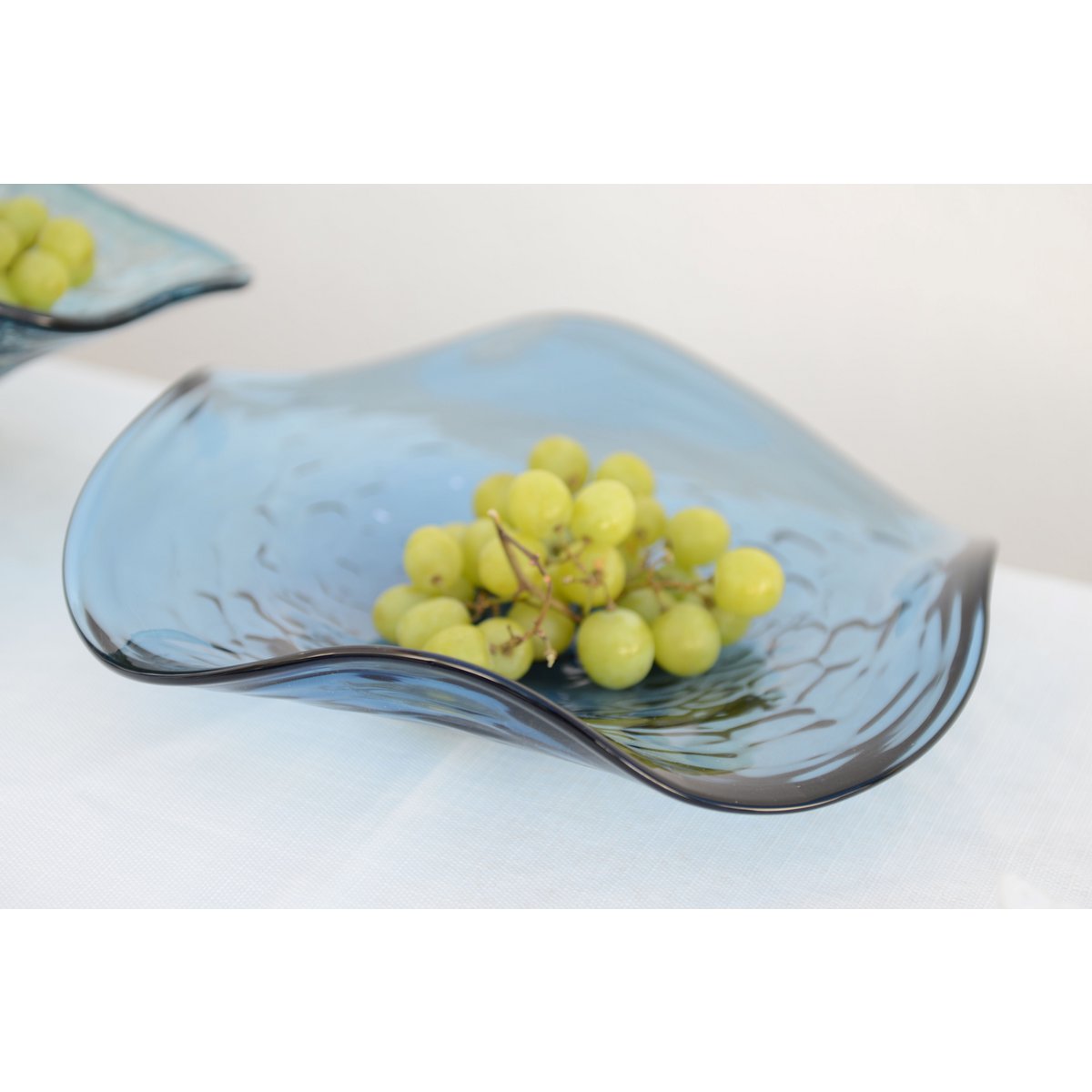 Decorative Blue Glass plate 30x30x6.5 cm