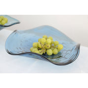 Decorative Blue Glass plate 30x30x6.5 cm