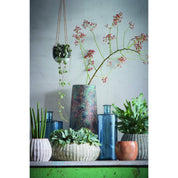 Guan Bottle Vase - H26 x Ø21 cm - Recycled Glass - Blue