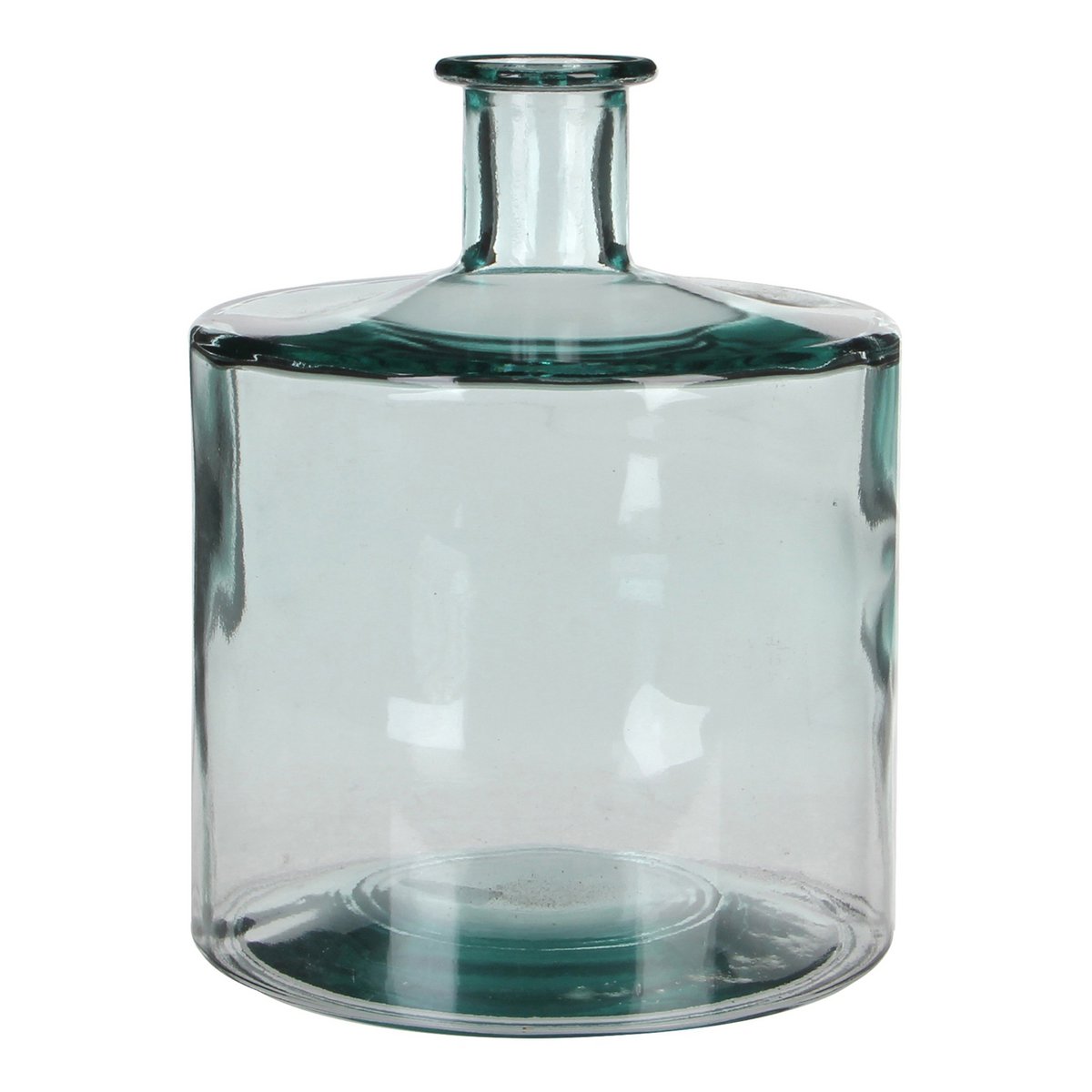 Guan Bottle Vase - H26 x Ø21 cm - Recycled Glass - Transparent
