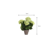 Artificial Hydrangea Plant in Flower Pot Stan - H45 x Ø45 cm - Green