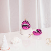 Ornament - Christmas pendant - Lip - Glass - Pink - 8.5x3.5x8.5cm