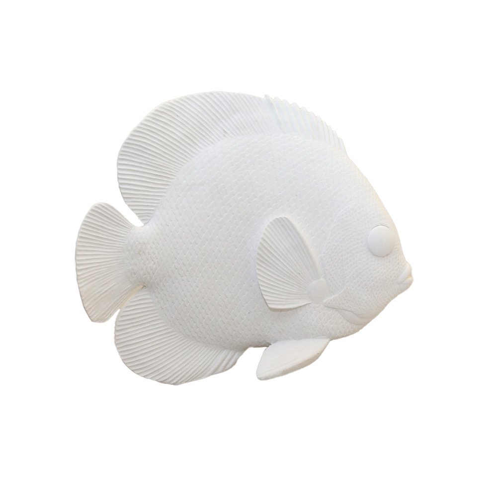 Decorative white fish plate