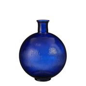 Firenza Bottle Vase - H42 x Ø34 cm - Recycled Glass - Dark Blue