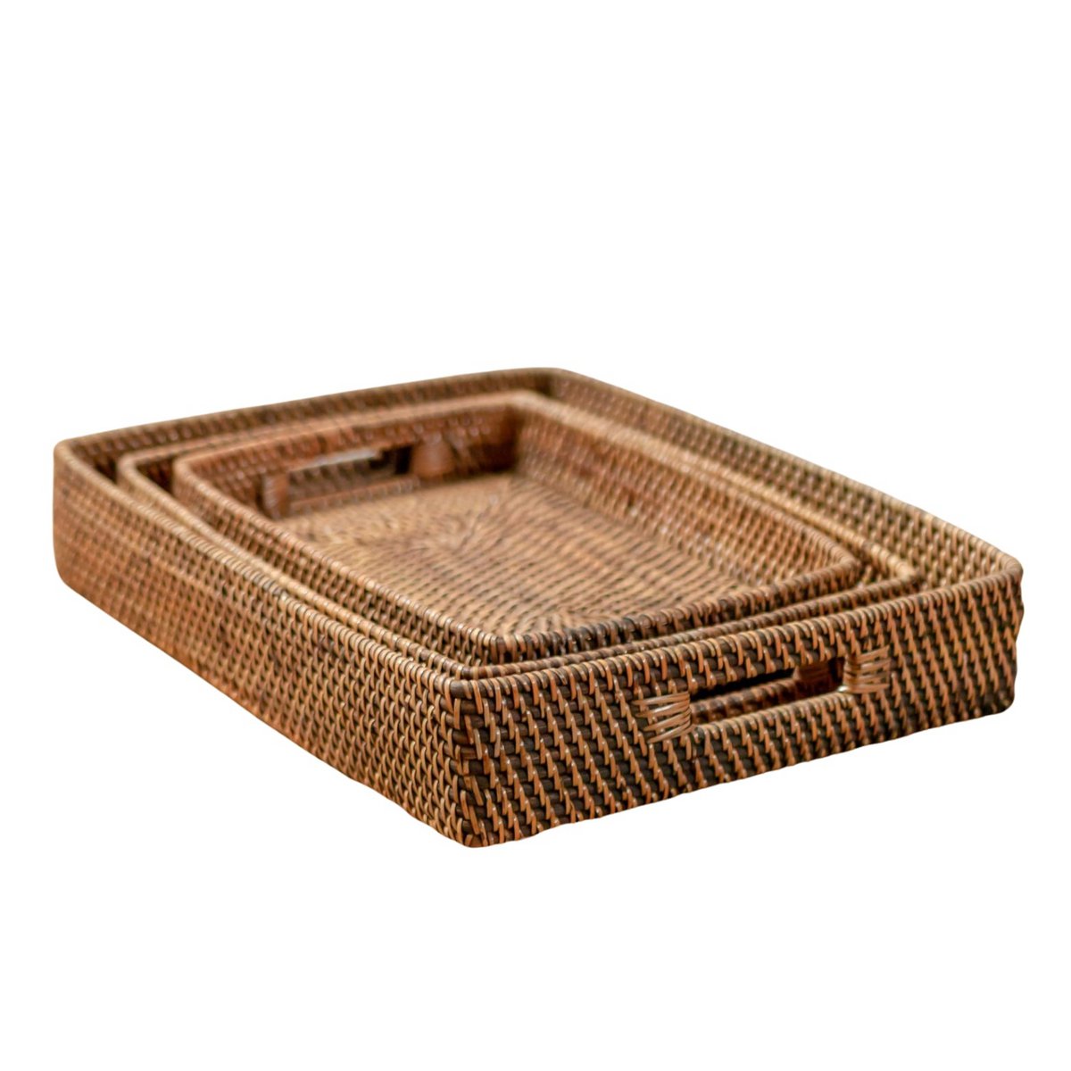 Rectangular rattan tray | AMAHAI Brown