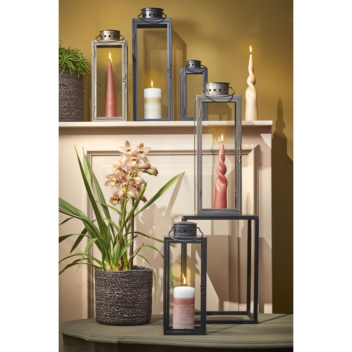 Arzilla Lantern - L14 x W13 x H35 cm - Gold