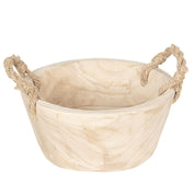 Mand van hout (2) Ø 36x16 cm / Ø 29x13 cm