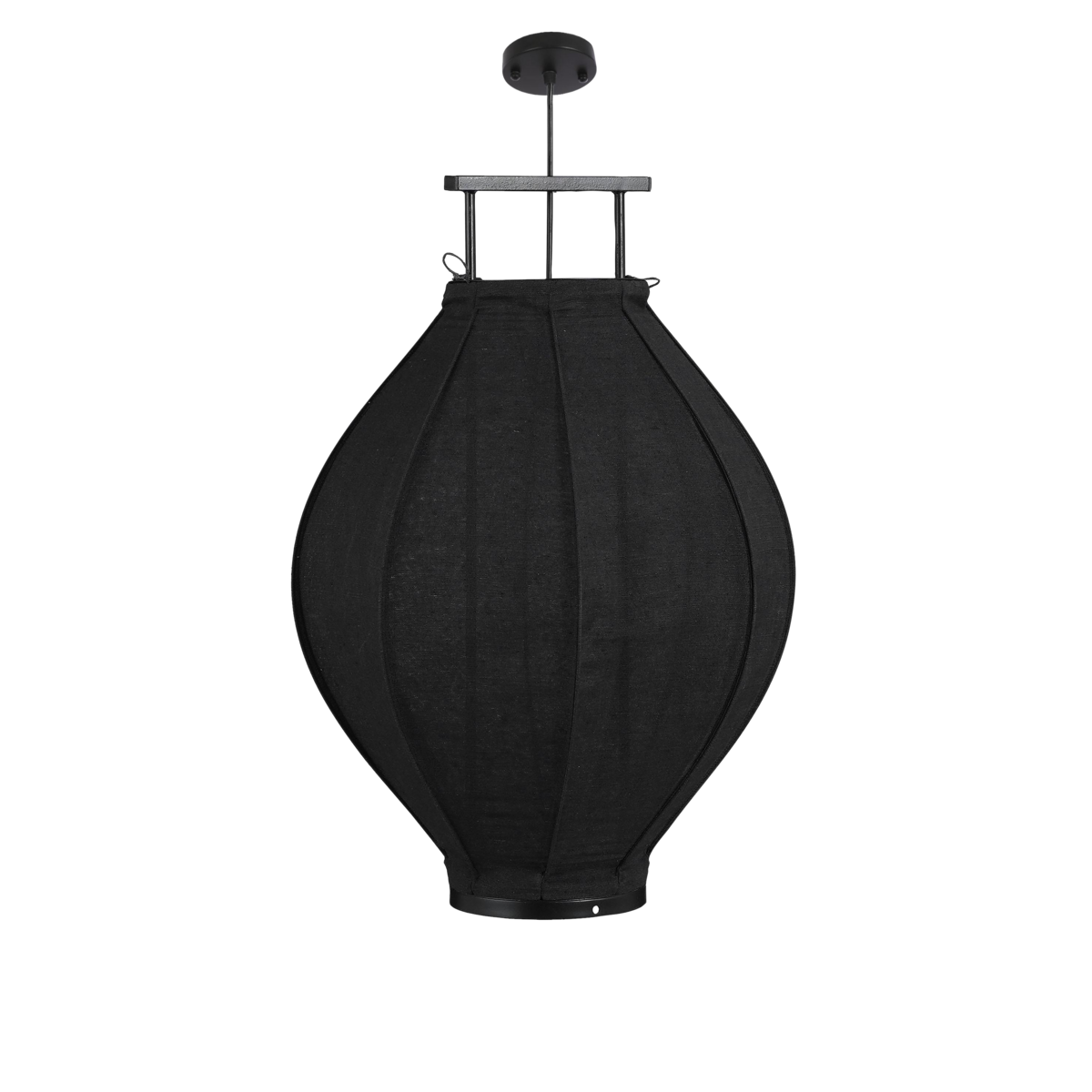 Pego Hanging lamp - H73 x Ø54 cm - Linen - Black