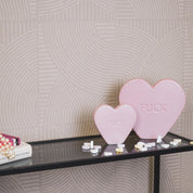 Ornament- Candy Heart 'FUCK'- Lichtroze- 20x4x18,5cm