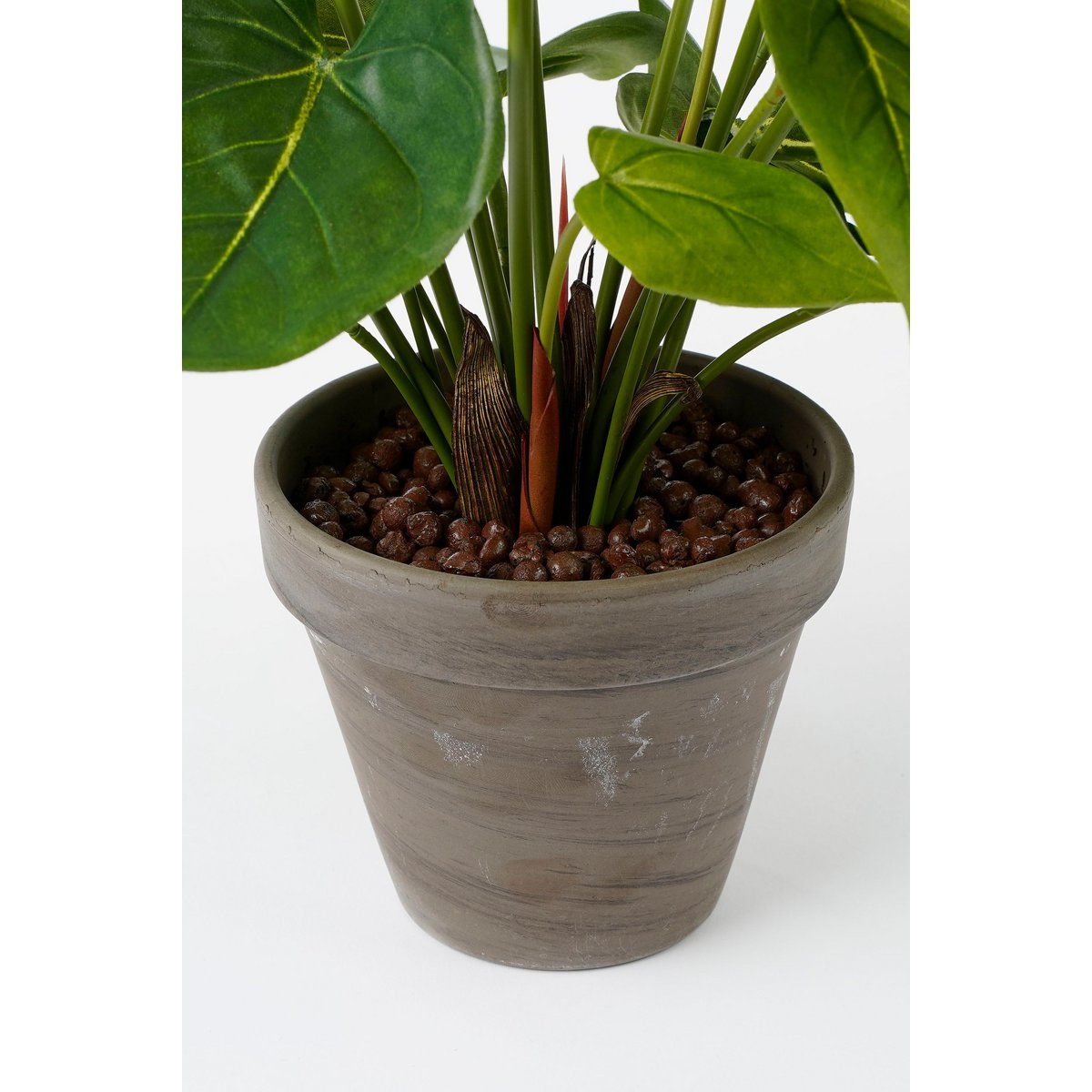 Artificial Anthurium Plant in Flower Pot Stan - H38 x Ø30 cm - Red