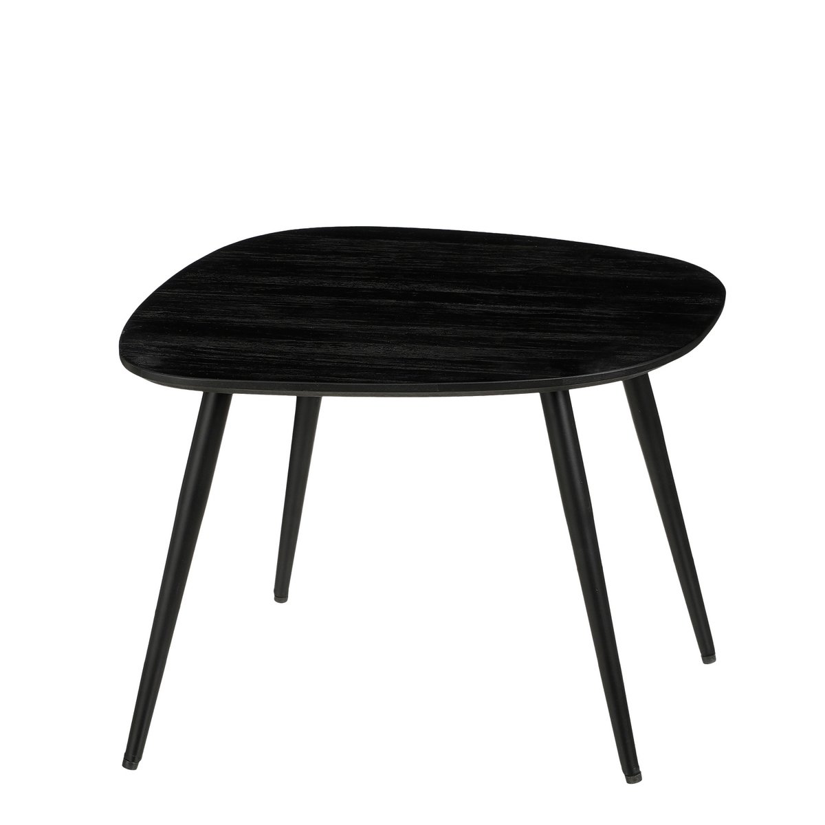 Jailey Side Table - Set of 3 - L62 x W52 x H34 cm - Recycled Wood - Black
