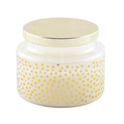 Round Candle with Small Dots and Lid, Sage