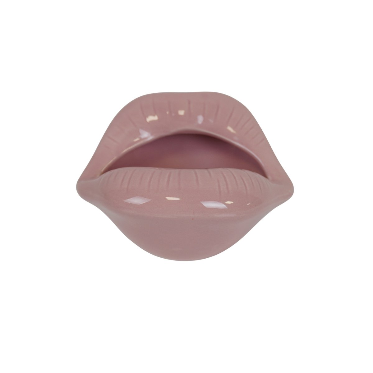 Pot - Ornament - Lip - Keramiek - lichtroze - 12,5x11x7,5cm