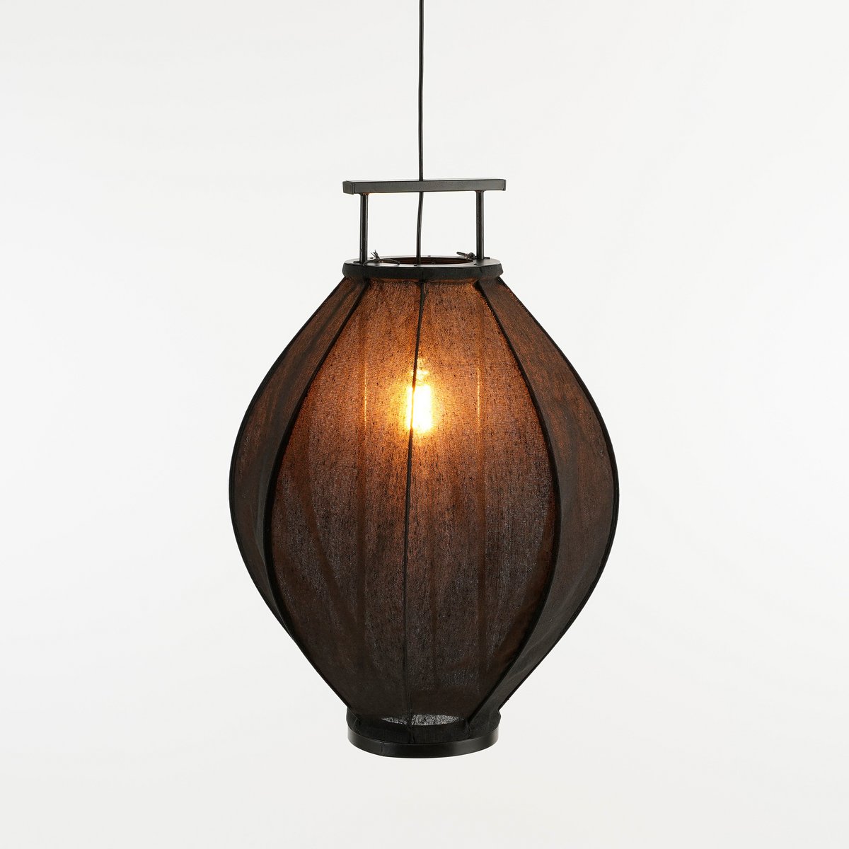 Pego Hanging lamp - H73 x Ø54 cm - Linen - Black