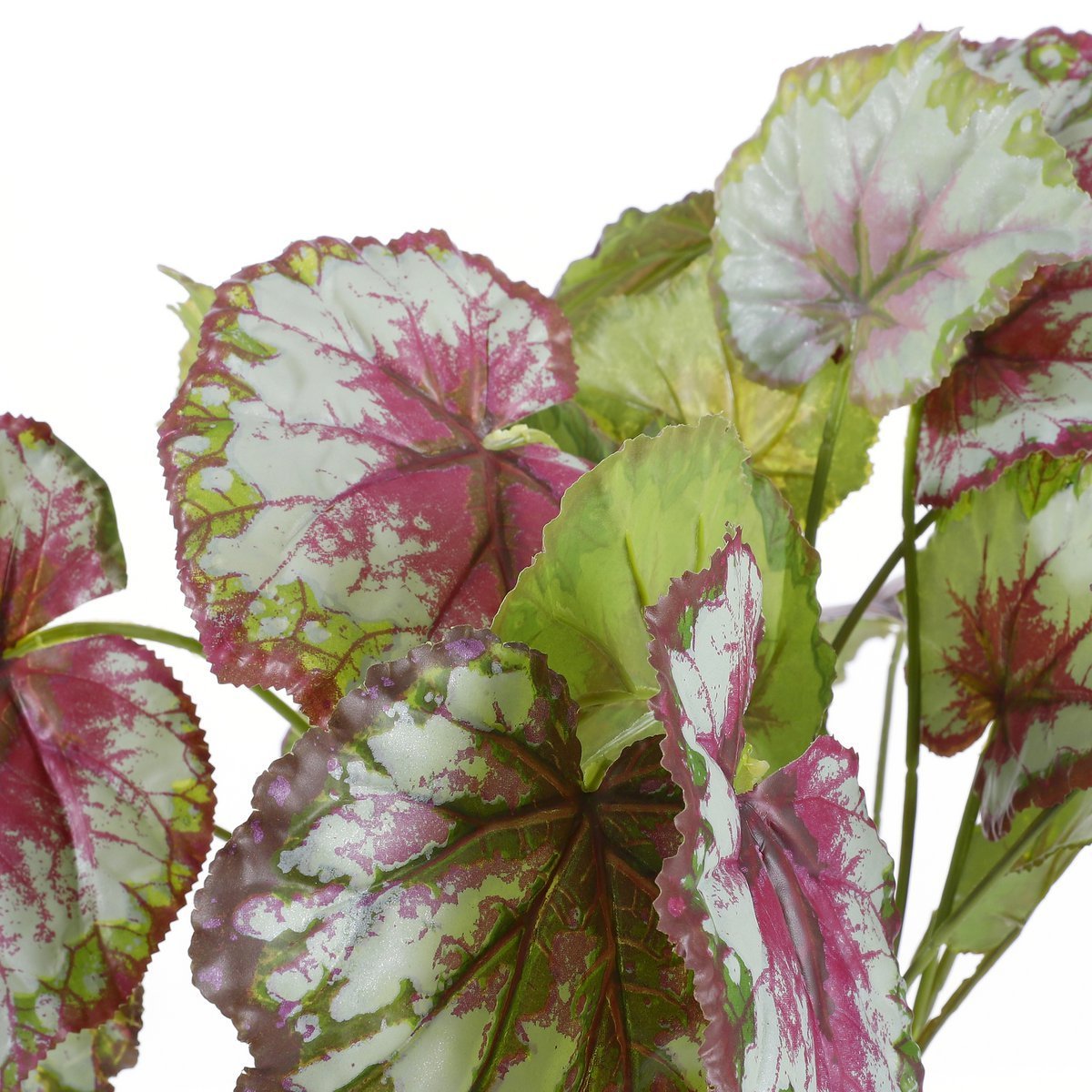 Artificial Begonia Plant in Flower Pot Stan - H40 x Ø38 cm - Red