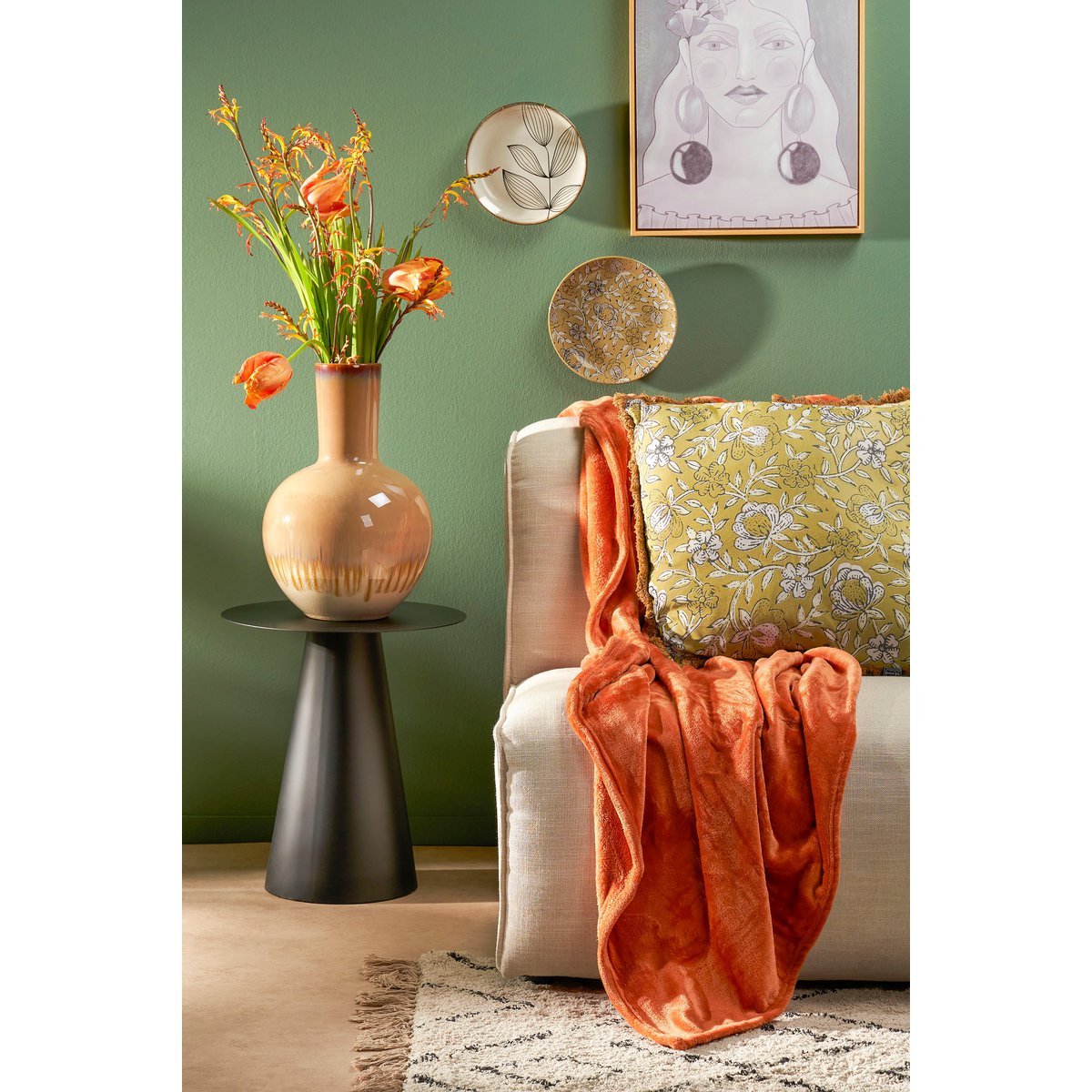 Holm Vase - H42 x Ø28 cm - Ceramic - Cream