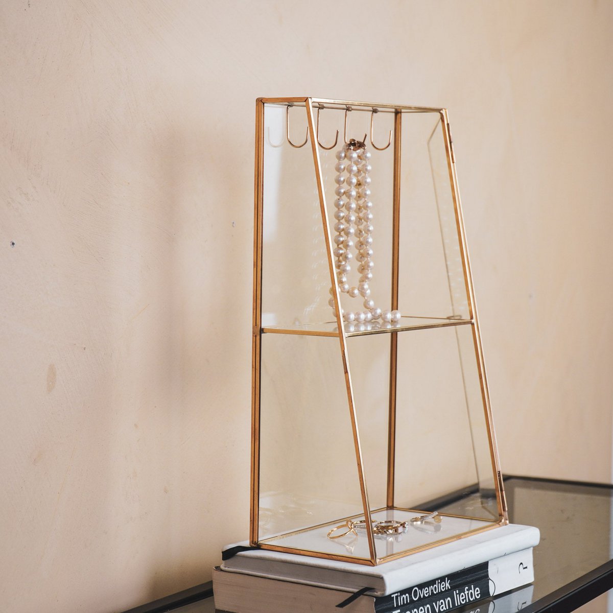 Jewelry box - Metal/Glass - Gold - 18x11x31cm