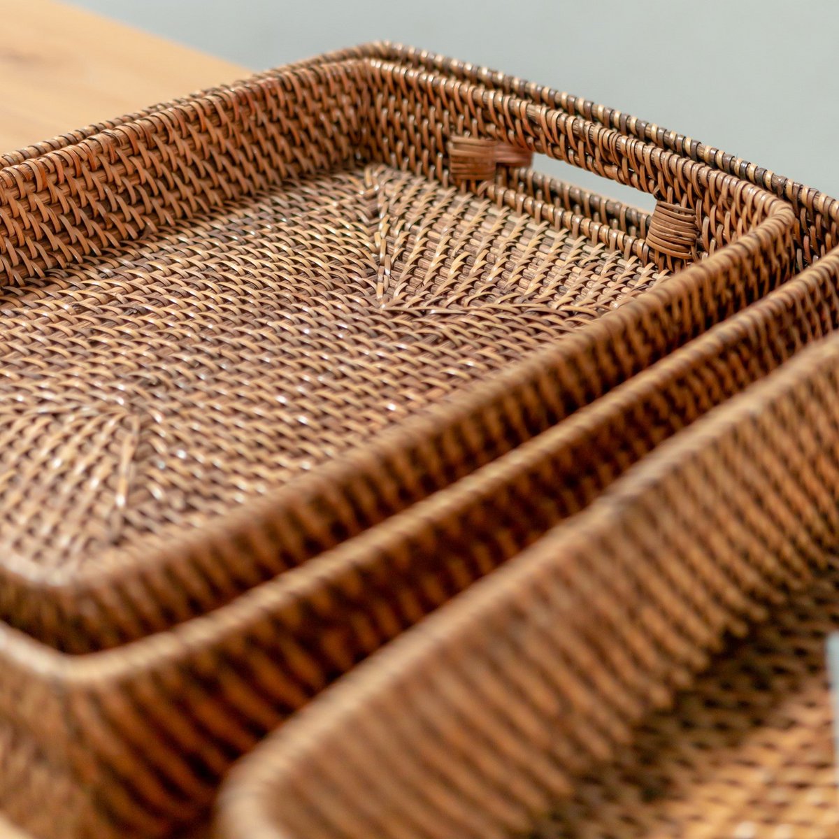 Rectangular rattan tray | AMAHAI Brown