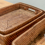 Rectangular rattan tray | AMAHAI Brown